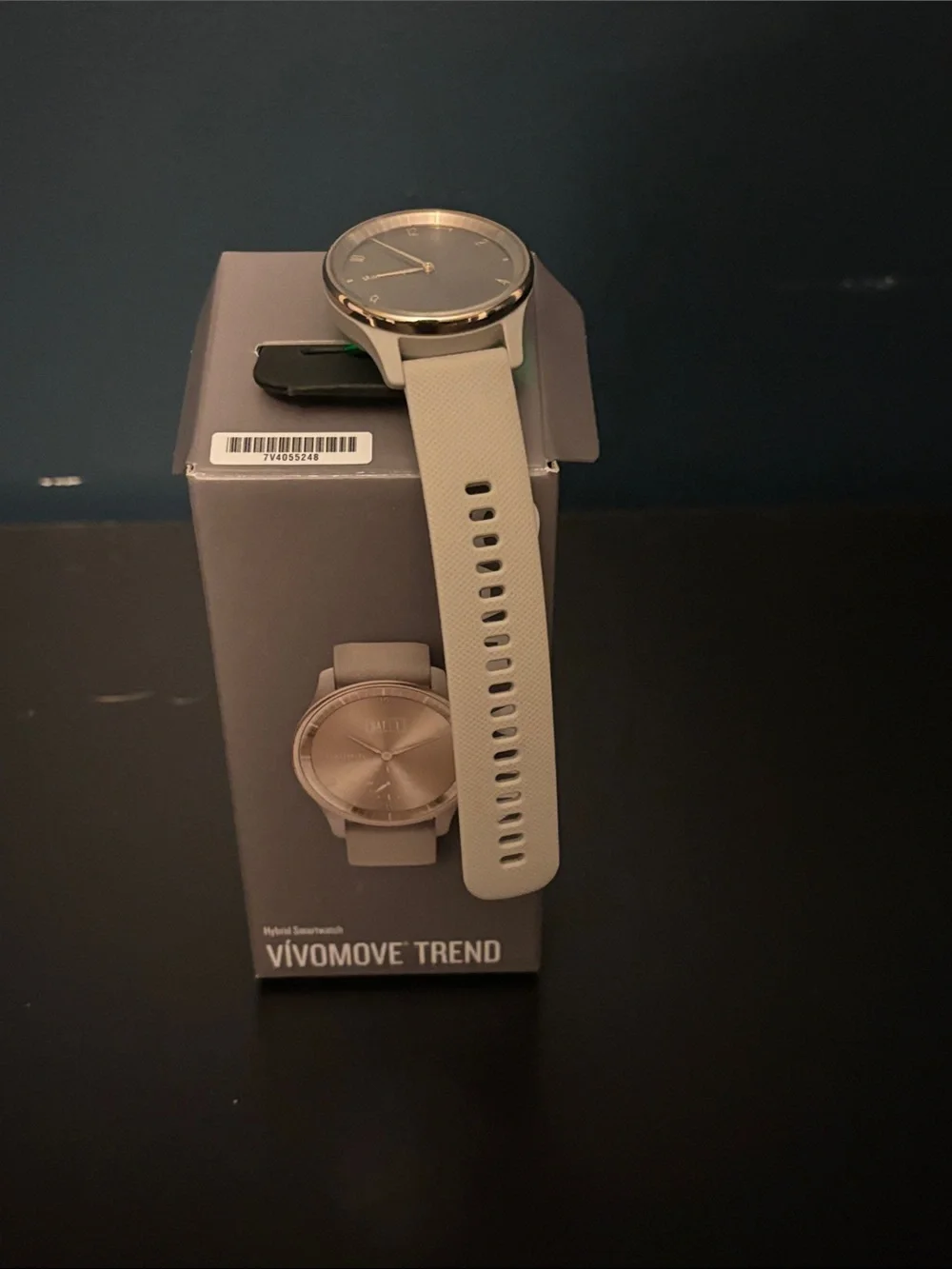 garmin vivomove Hybrid Smartwatch - White Band Silver Case